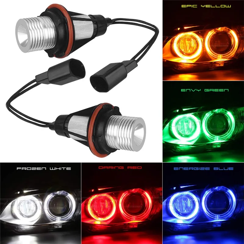 

2Pcs LED Angel Eyes Marker Lights Bulbs for BMW E39 E53 E60 E61 E63 E64 E65 E66 E87 525i 530i Xi 545i M5 5W Error Free
