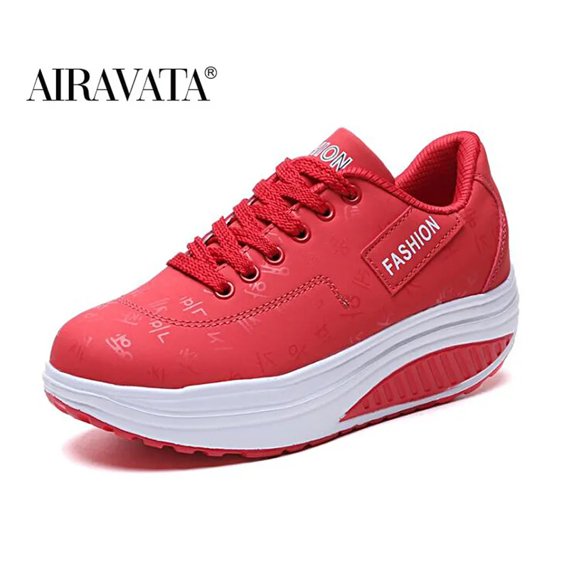 Women Shake Shoes Fashion Platform Wedge Heels Sneakers Height Increasing Famale Casual Shoes