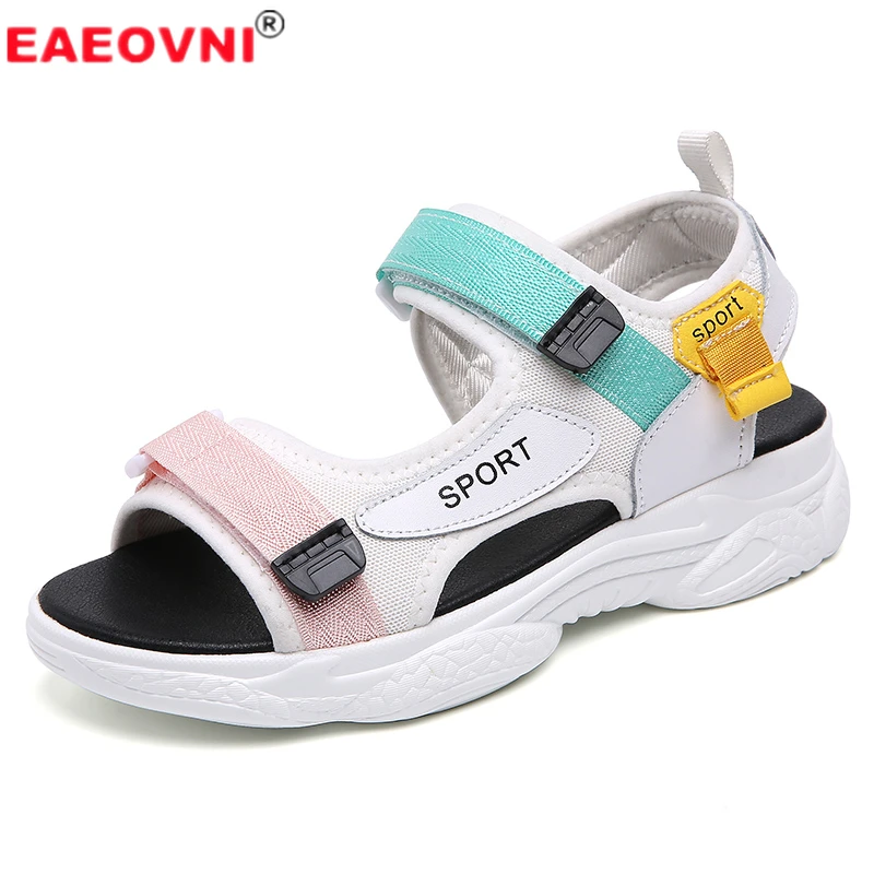 

Сандалии женские универсальные кожаные, повседневные пляжные босоножки на мягкой подошве, модная спортивная обувь с открытым носком, на то...