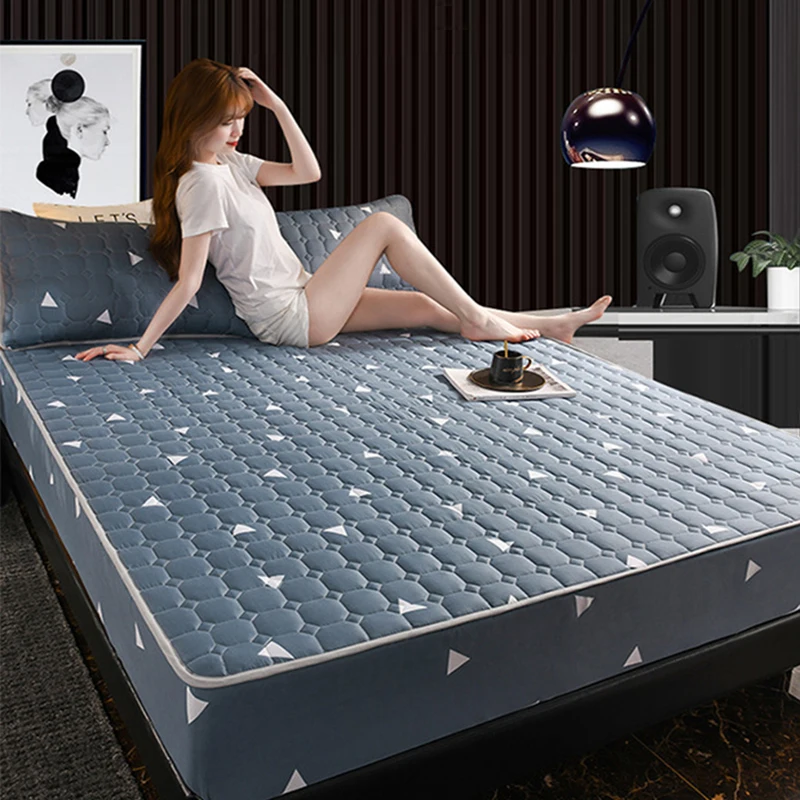 

Washable Bed Cover Queen Size Breathable Girl Cute Comfortable Mattress Cover Embossed Quilted King Thicken Mattress Protector