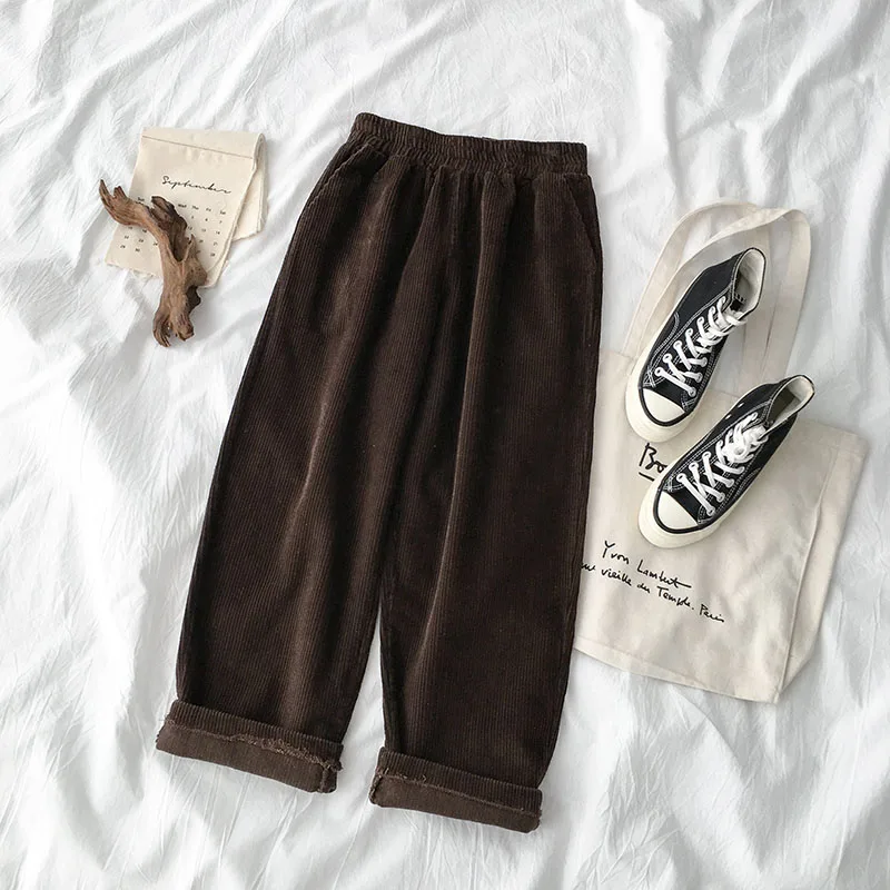 

Женские вельветовые брюки, зимние эластичные однотонные винтажные плотные теплые женские брюки 2022 высокого качества