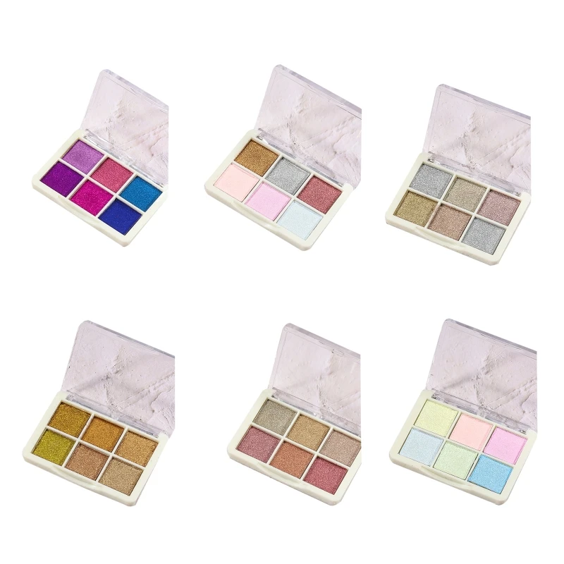 

6 Colors Solid Aurora Nail Powder Glitter Mirror Pigment Nail Art Decorations