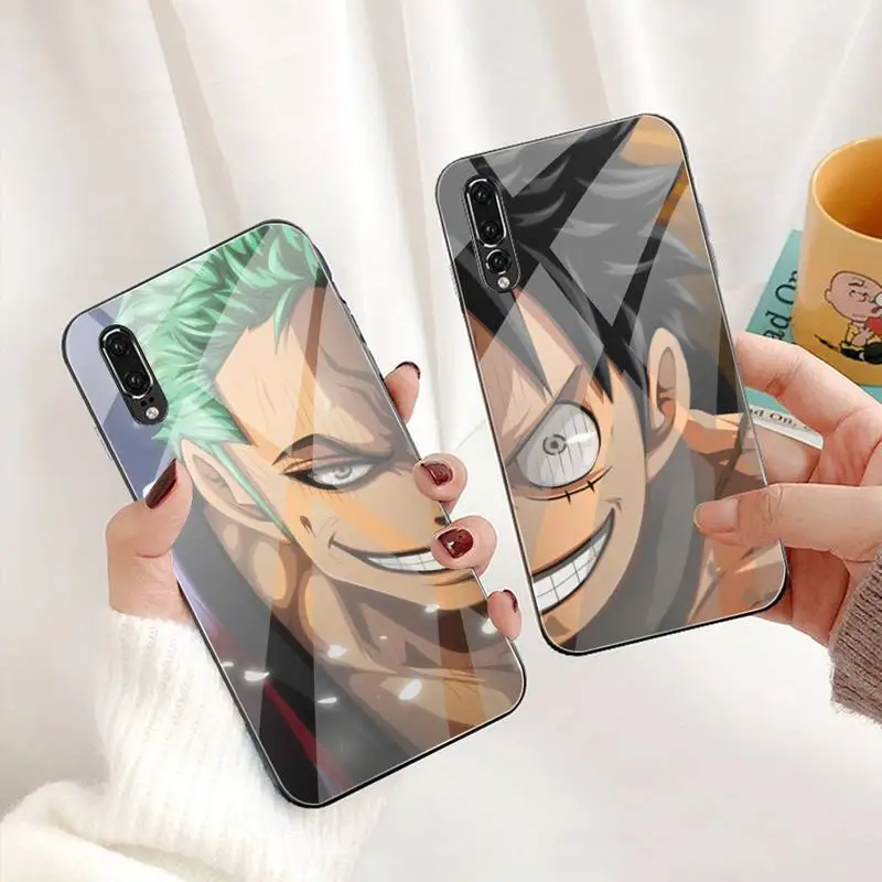 

Anime One Piece Roronoa Zoro Phone Case Tempered Glass For Huawei P30 P20 P10 lite honor 7A 8X 9 10 mate 20 Pro