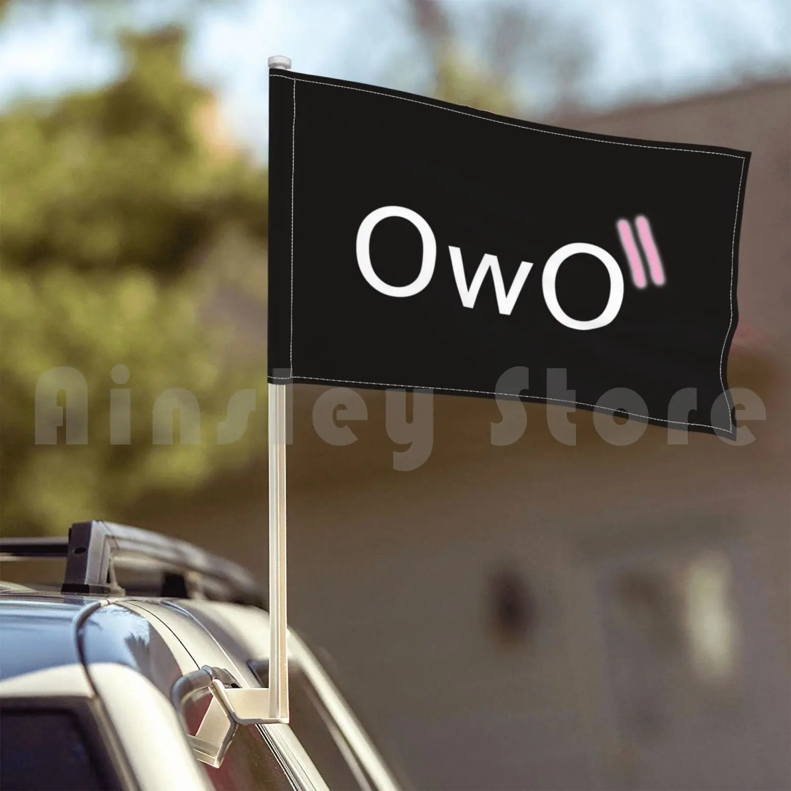 Kawai Owo Emote лицевой рот Черный наружный декор флаг автомобиля карантин новый