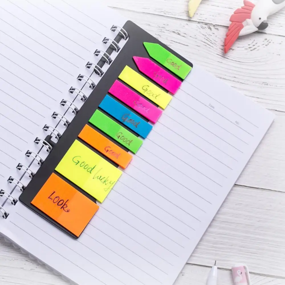 

Memo Board PET Sticky Index Tab Rectangle Repeatable Stick Good Fluorescent Index Tab Flag Sticker Note