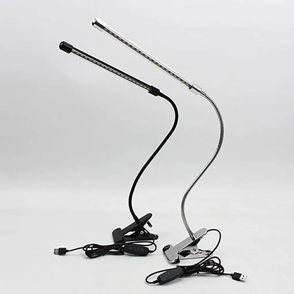 

LED Clip Reading Light Eye Protection 3 Colors Dimming Desk Lamp Flexible Hose Clamp Light