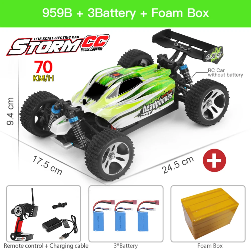 WLtoys A959 959B 2,4G гоночный Радиоуправляемый автомобиль 70 км/ч 4WD Электрический высокоскоростной автомобиль внедорожник Дрифт игрушки с дистанционным управлением для детей