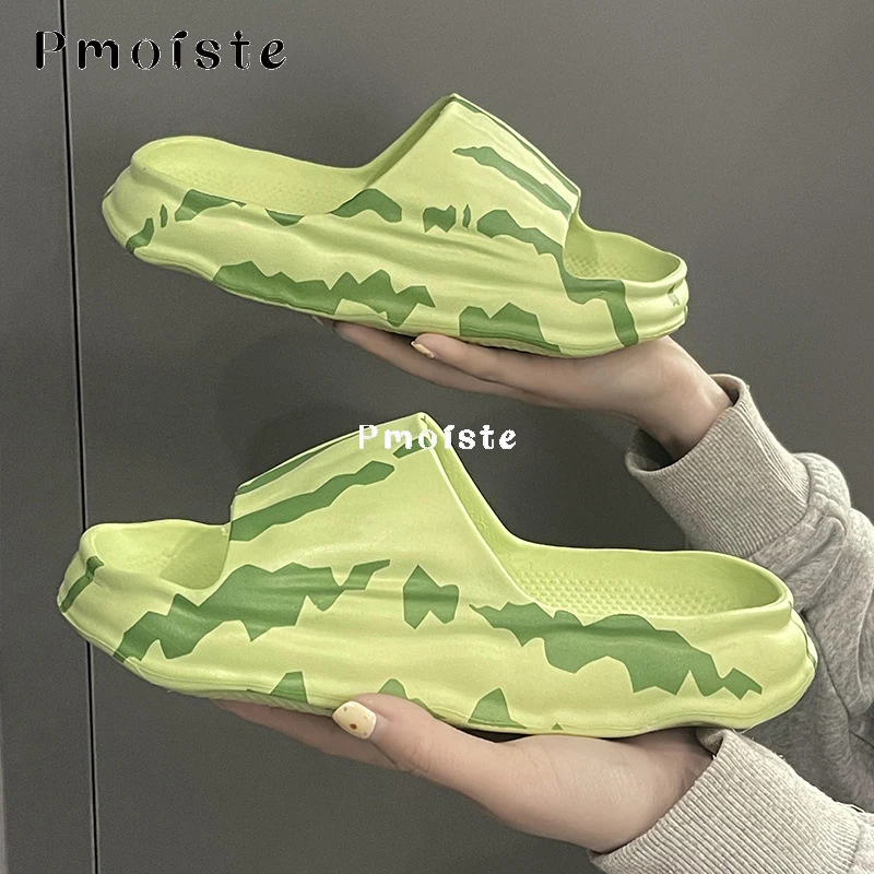 Cow Slippers for Women 2023 New Designer Texture Platform Soft Slippers Cute Comfortable EVA Slipper for Home
