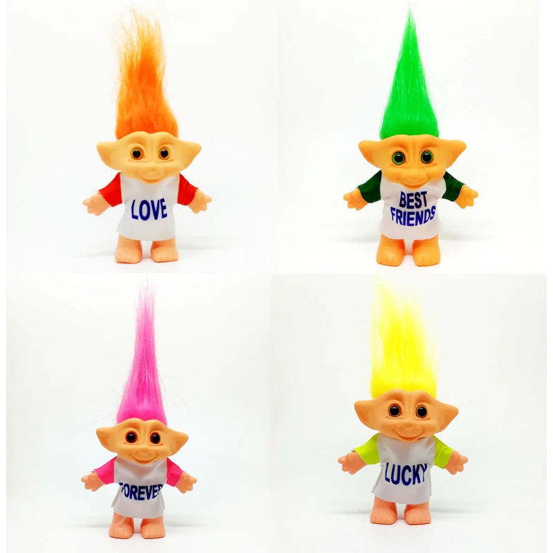 

10 см фигурки Куклы-тролли любовь, лучшие друзья, удача, вечная белая футболка счастливая Русалка Куклы тролли вечеринка на день рождения кол...