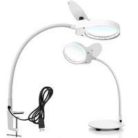 2 in 1 3x10x 8x15x lighted magnifier with stand clamp bright led magnifying desk lamp for reading close work soldering