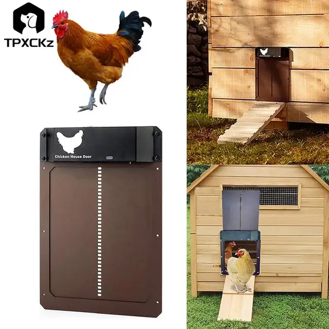 New Automatic Chicken Coop Door Light Sense Door Opener Poultry Garden Chicken Duck Door Opener Chicken House Pet Door 1