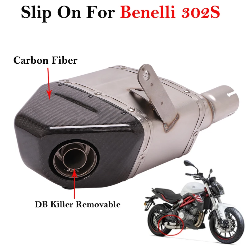 

Выхлопная труба для мотоцикла Benelli 302S BN302S, модифицированная система отвода YOSHIMURA, коробка из углеродного волокна, глушитель, глушитель