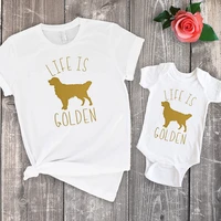 golden retriever shirt life is golden matching family outfits fashion print baby gift 2022 family clothing big sister sets