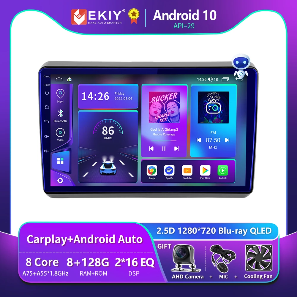 EKIY T900 For Dodge Dart 2012 - 2016 Car Radio Android DSP Multimedia Player Blu-ray QLED Navigation GPS Carplay Stereo Receiver