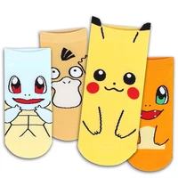 1 pair pokemon harajuku anime socks pikachu cartoon women socks japanese fashion girl kawaii low tube socks summer ankle sock