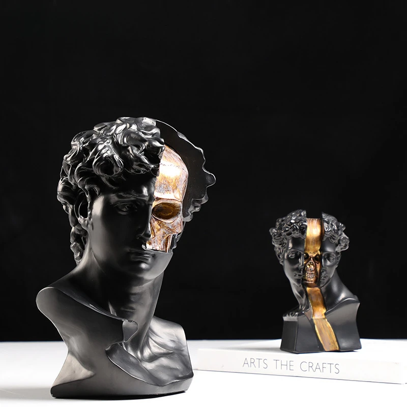 Статуэтка Давида из абстрактной смолы декоративная статуэтка с золотым скелетом