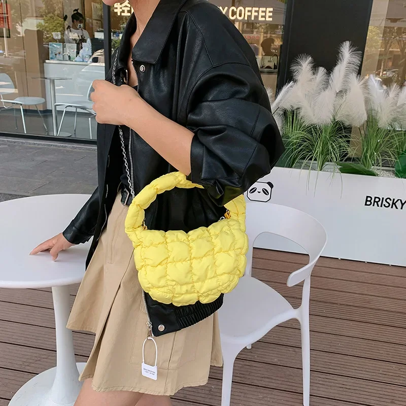 Модная Корейская сумочка в форме облака с цепочкой миниатюрный пуховой тоут