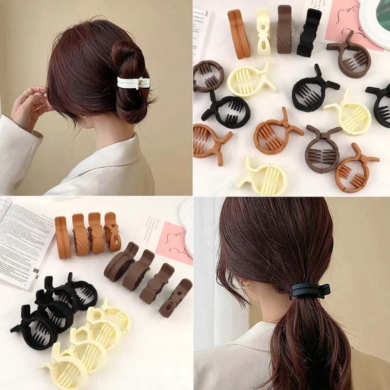 

New Korean Ponytail Hair Claw Clip For Women Girls Fashion Solid Hairgrip Hairpins Shark Clip Trendy Headdress Hair Accessories