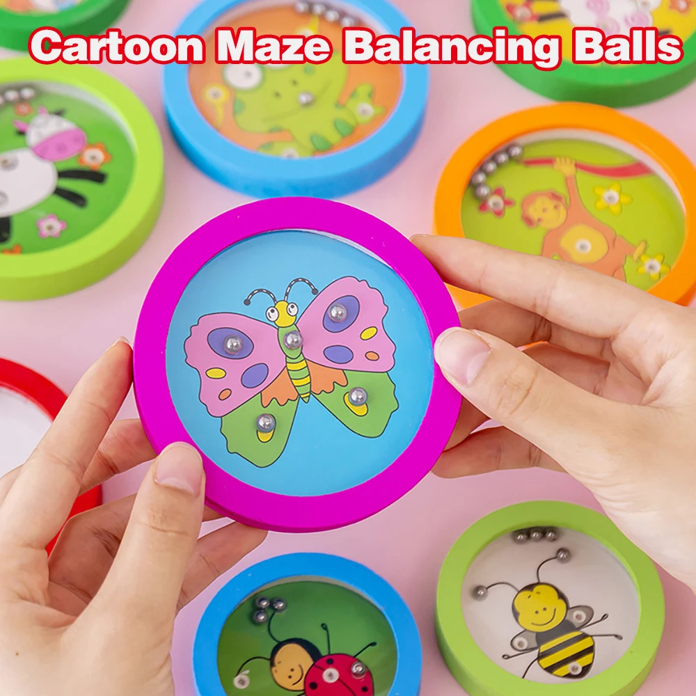 

Mini Wooden Puzzle Maze Balance Ball Children's Toys Hands-on Ability Training Decompression Game Parent-child Interactive