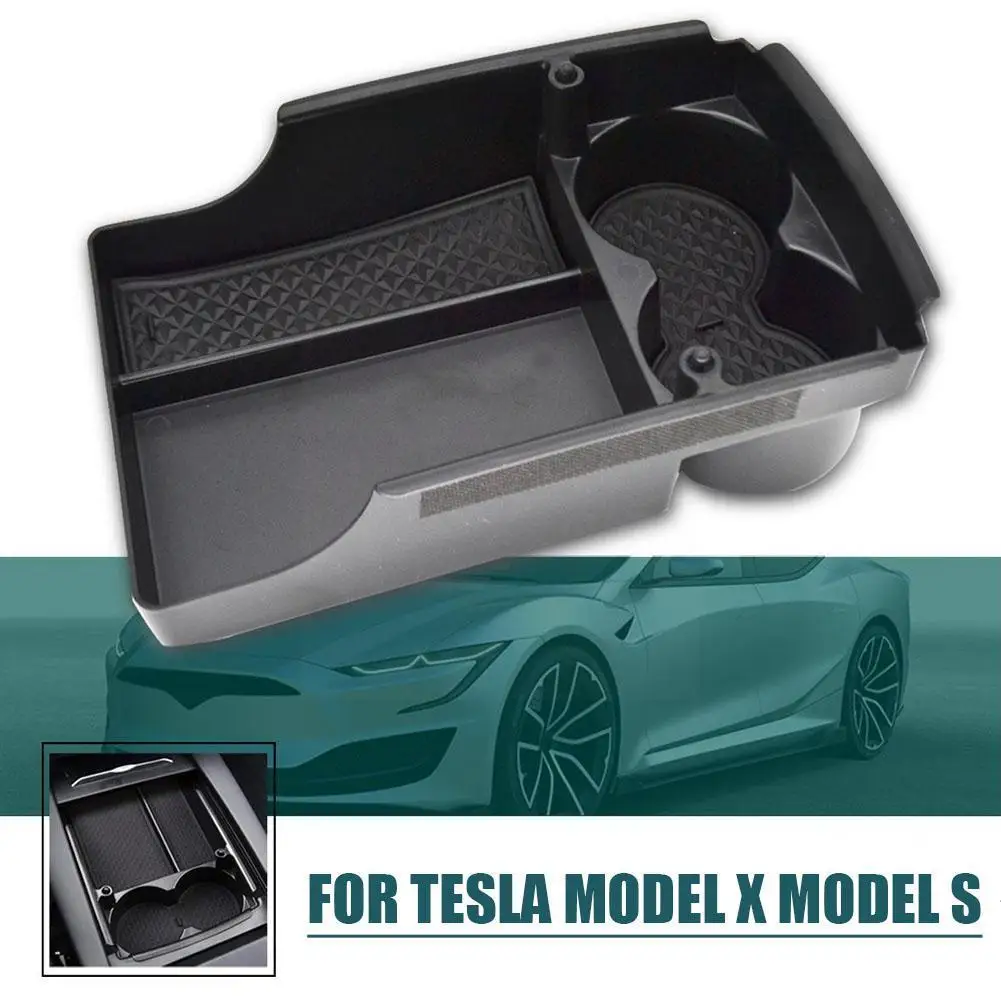 

for Tesla Model X Model S Car Center Console Armrest Mats Storage Car Tray Box Storage Accessories Tidying Organizer Anti-S E6I9