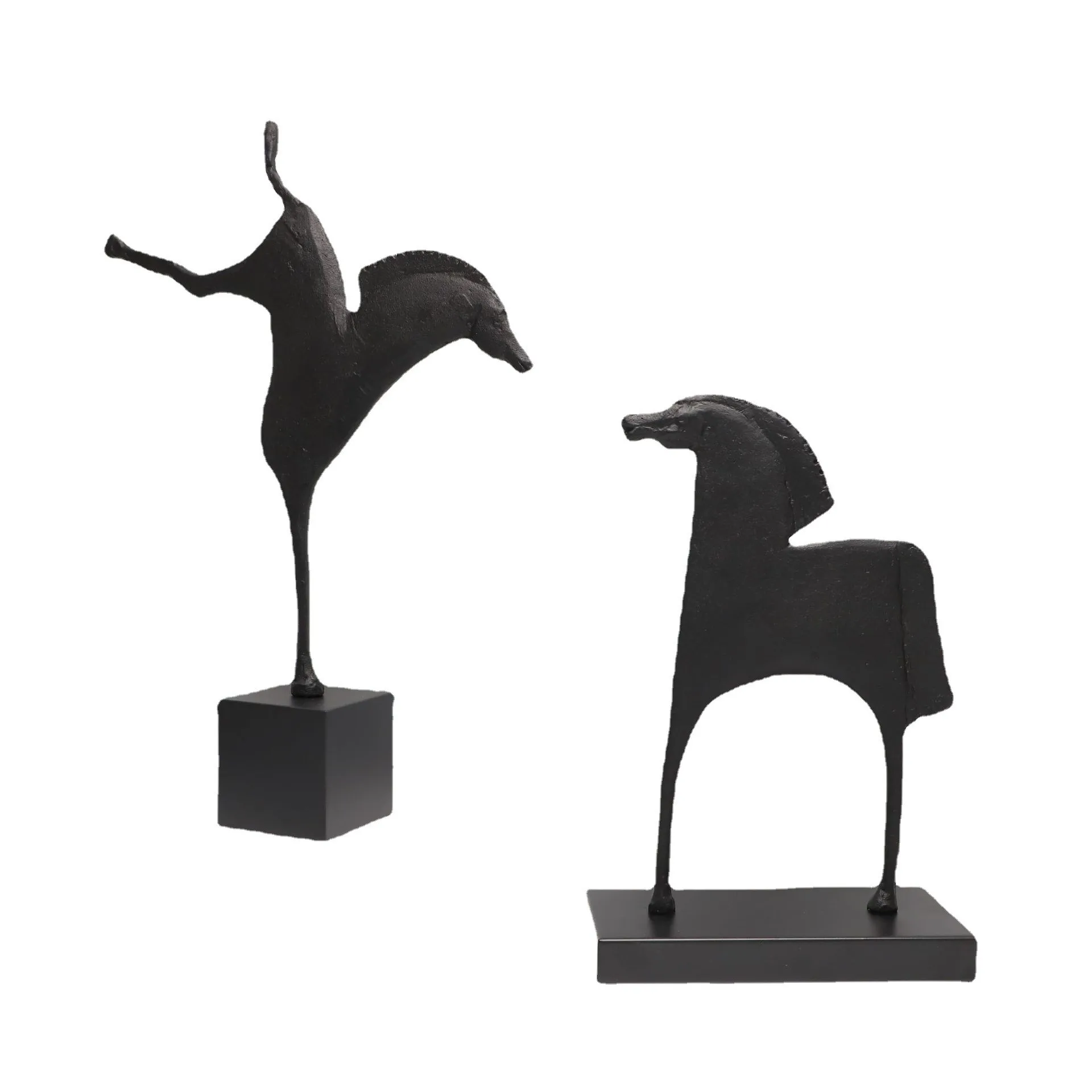 

New Chinese style black cast iron horse ornaments, bedroom, study, living room, desktop, porch, soft decoration