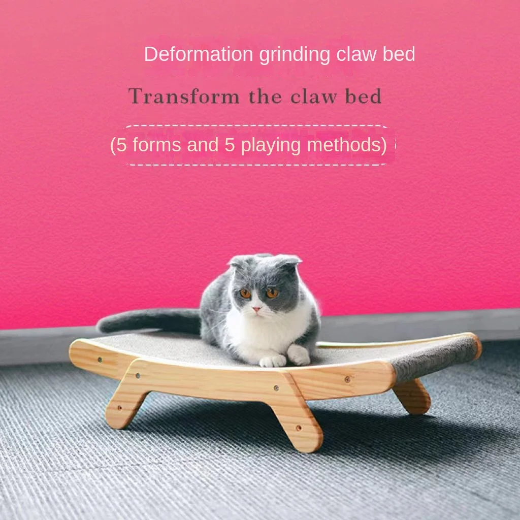 

Wooden Cat Scratcher Scraper Detachable Lounge Bed 3 In 1 Scratching Post For Cats Training Grinding Claw Toys Cat Scratch Board
