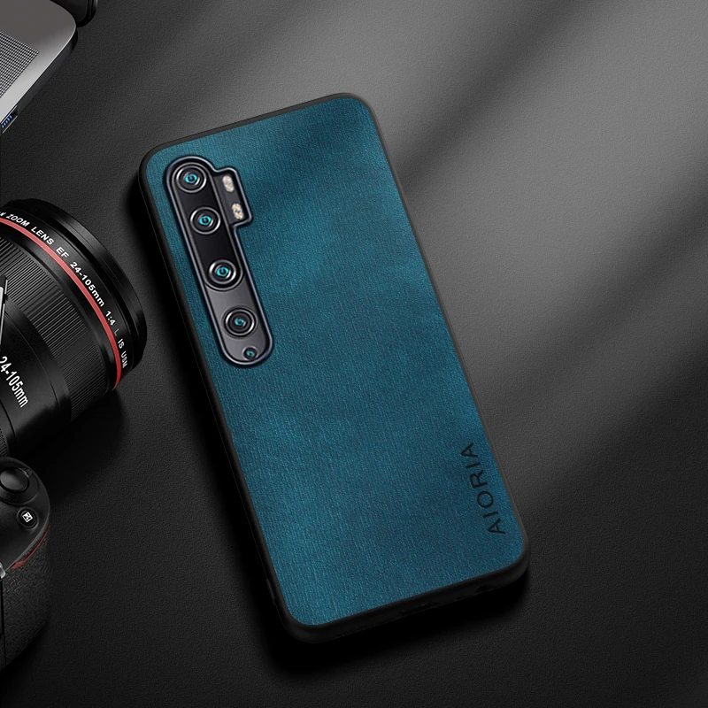 Чехол для Xiaomi Mi Note 10 Lite простой легкий прочный кожаный чехол с текстурой под