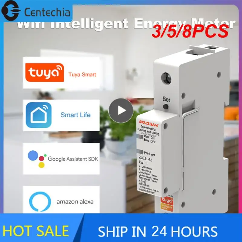 

3/5/8PCS Single Phase Meter 63a Single Phase Wifi Smart Energy Meter Multi-functional 1p Energy Acquisition Switching Smart Home