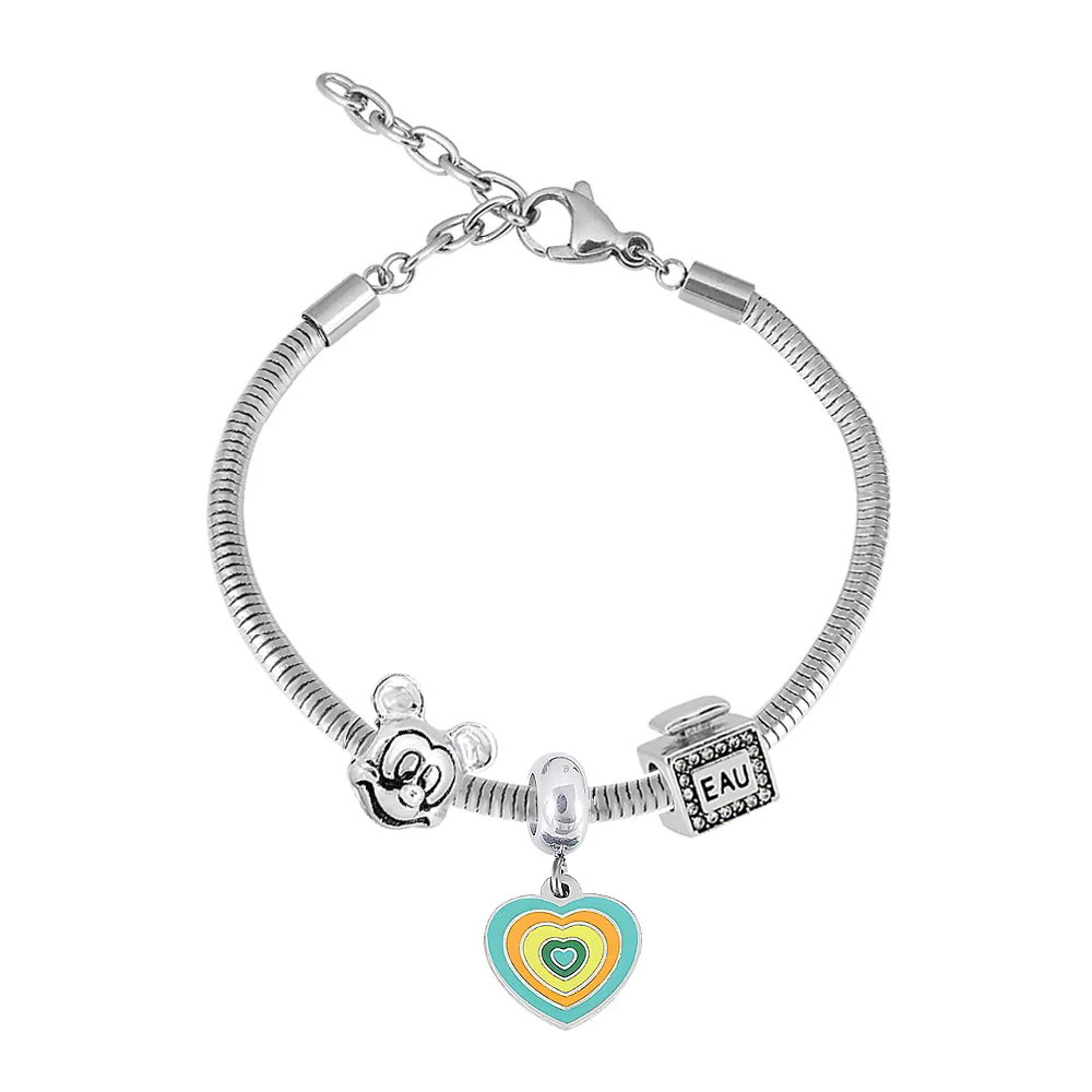 

charm bracelets for women silver color mickey crystal jewelry Girl fashion zircon wedding bracelet Valentine's Day jewellery