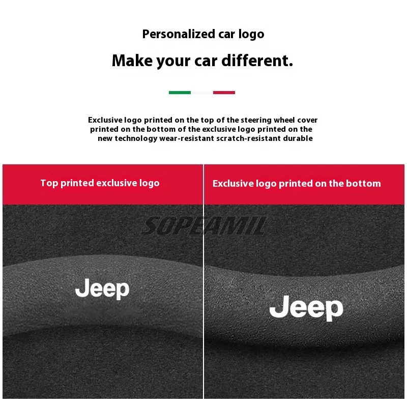 Фото Чехлы на руль автомобиля, аксессуары для Jeep Grand Cherokee Wrangler Renegade Patriot Commander Compass Wagoneer Gladiator №5