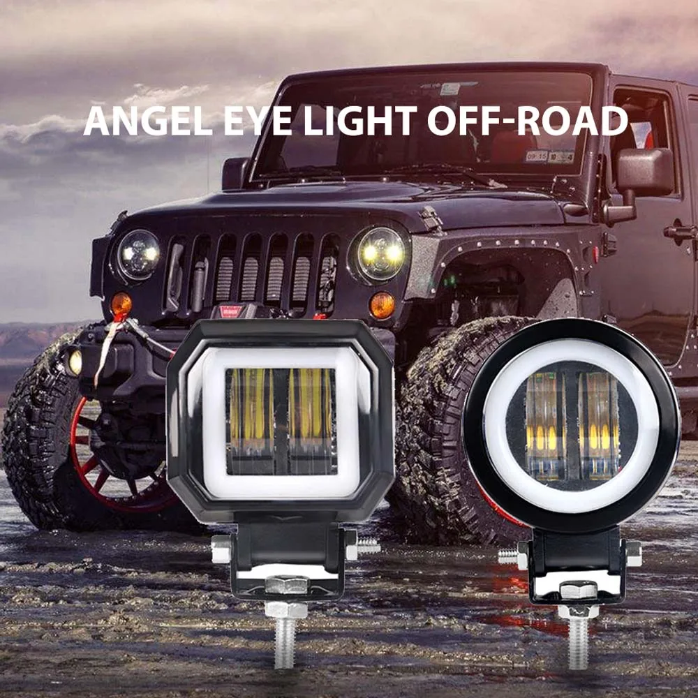 

2pcs Universal High Quality White Night Bar Waterproof Round Light Portable Spotlights Motorcycle Offroad Truck Driving Car Boat
