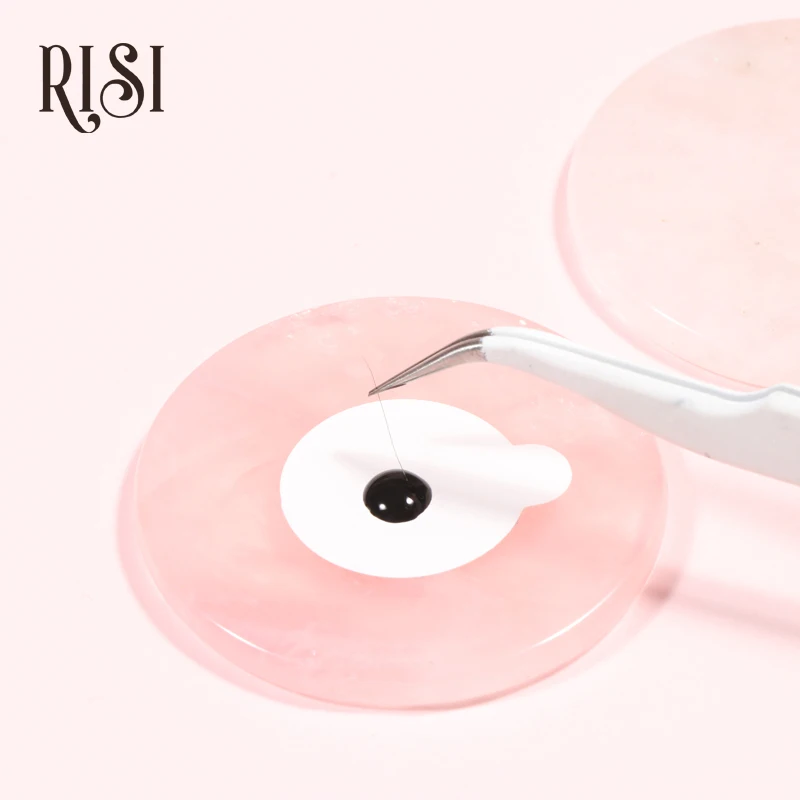 

RISI Eyelashes Makeup Eyelash Extension Grafting Tool Pink Crystal Jade Stone Holder Lash Glue Adhesive Pallet