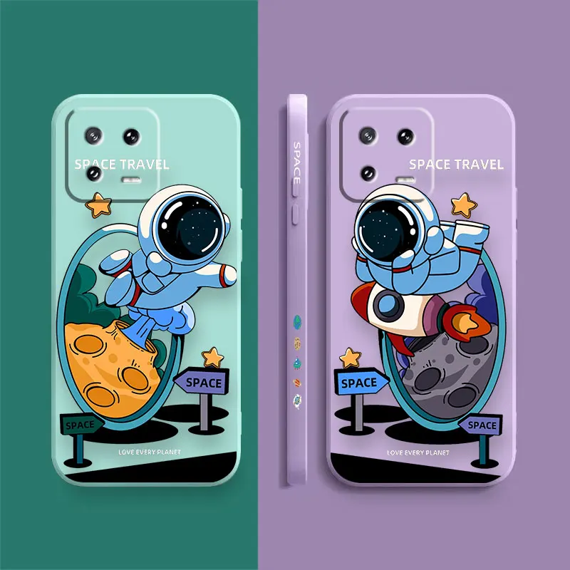 Case For Xiaomi PCOO F3 F4 F5 M3 M4 M5 X3 X4 X5 MIX 4 Black Shark 4 5 GT Pro 4G 5G Case Funda Cqoue Shell Astronaut Space Travel