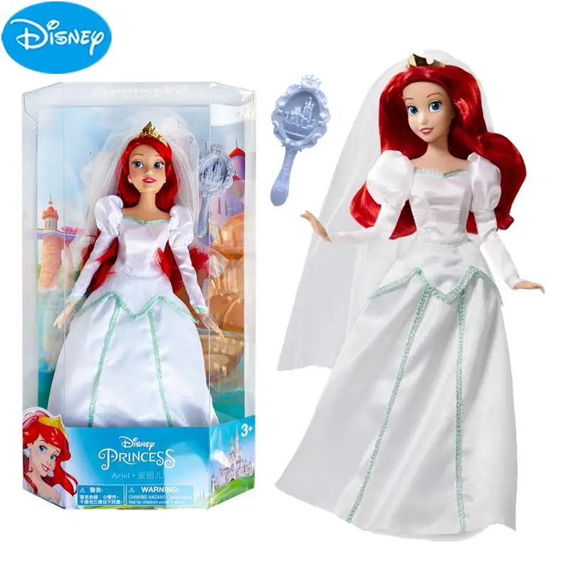 

Disney Store, кукла принцессы, мультяшная Милая Русалка Ариэль, свадебная кукла, оригинальная аниме-фигурка, игрушки для девочек, подарки на день ...