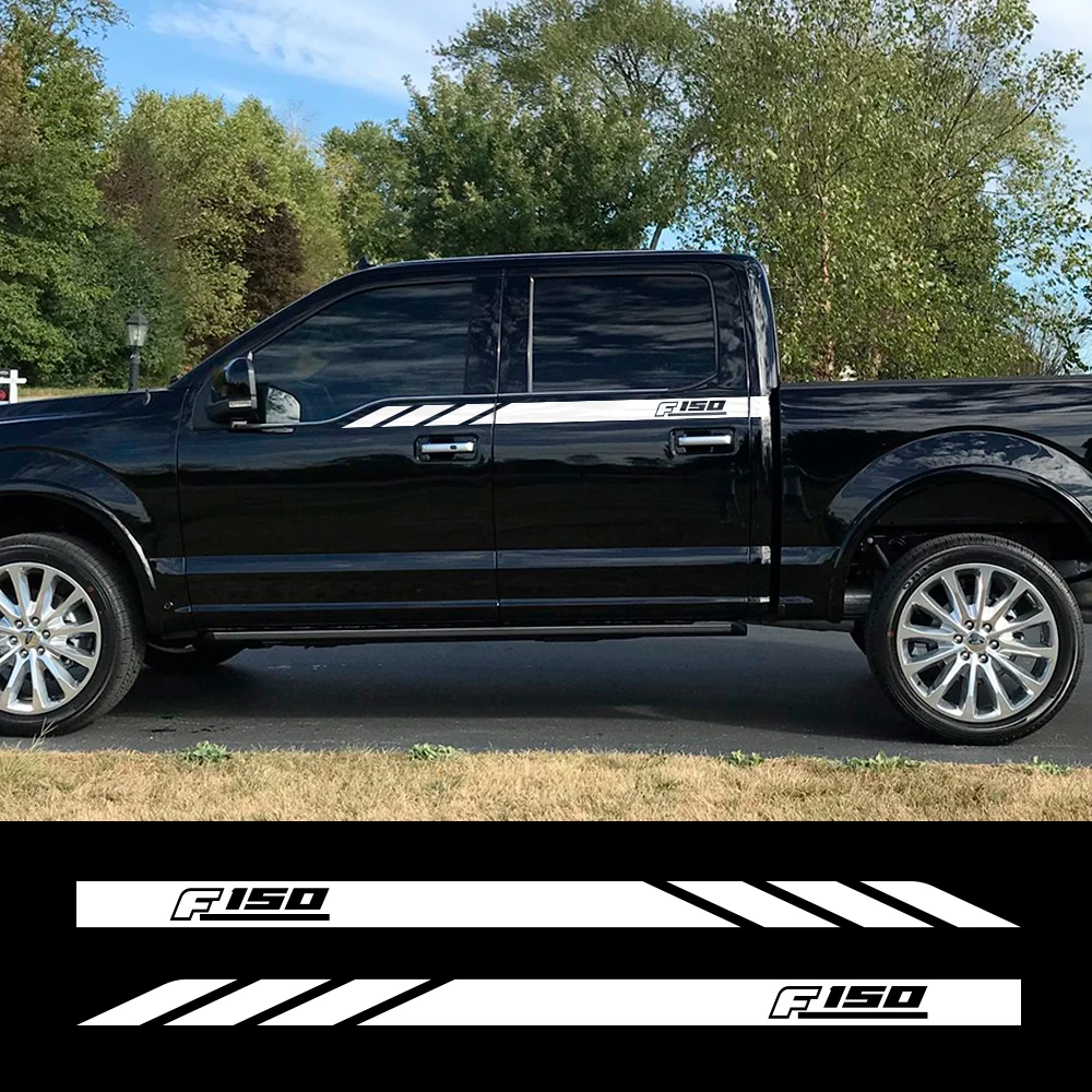 

2PCS Car Door Waist Line Side Stripe Decals Body Sport Decor Stickers for Ford F150 Auto Exterior Decoration Vinyl Accessories