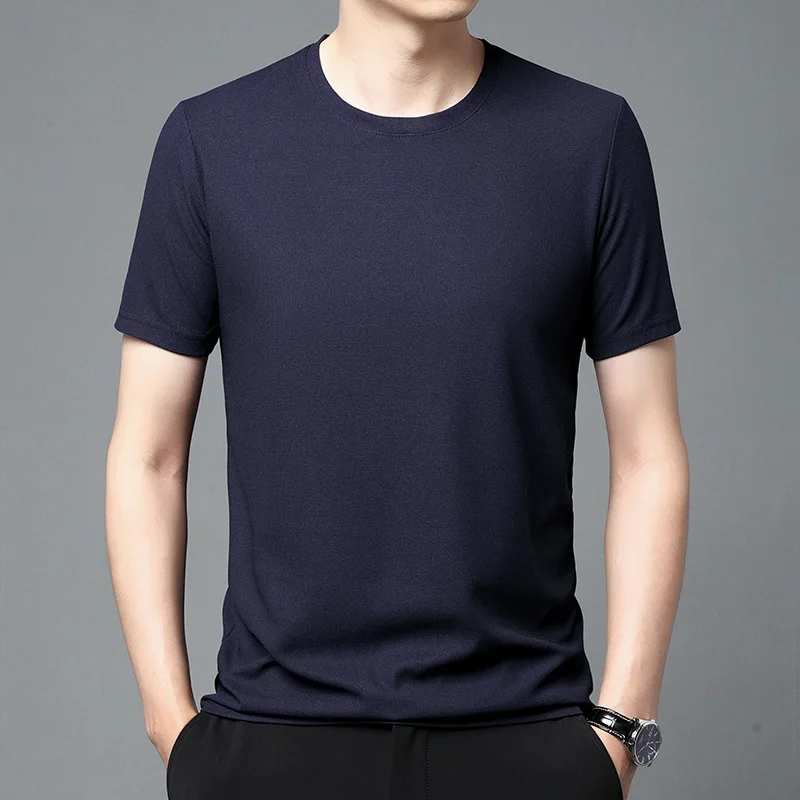 

Футболка Liseaven мужская с круглым вырезом, простая тенниска, повседневная майка, Однотонная рубашка, одежда на лето