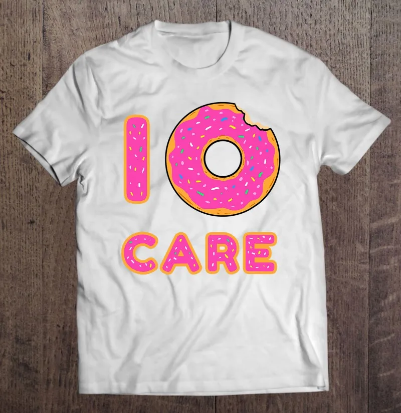 

Забавная футболка с надписью I Donut Care, Мужская одежда, футболки оверсайз с короткими рукавами, мужская одежда