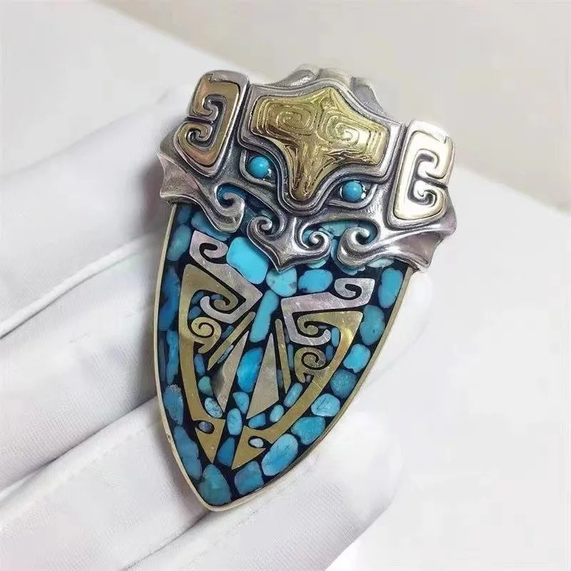 

Дизайн, кулон-ожерелье Taotie с Улан-цветком для мужчин и женщин