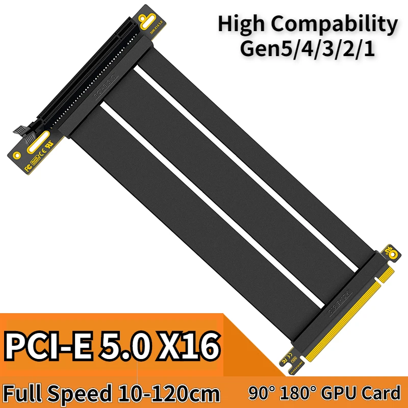 

PCI-E X16 5.0 High Grade Server Gaming Video Cards Full Speed Hard Disk Riser Cable 16x GEN5.0 GPU Graphics Card Extension Cable