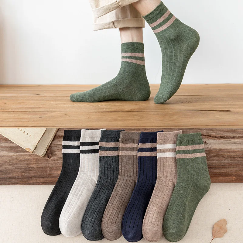 

Носки мужские короткие хлопковые в полоску, мягкие впитывающие пот, в японском стиле Харадзюку, спортивные черные, 5 пар, лето