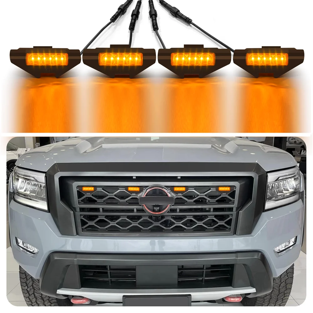 Фото Светодиодные фонари для передних решеток Nissan Frontier D40 2022-2025: желтые/белые, автоаксессуары №1