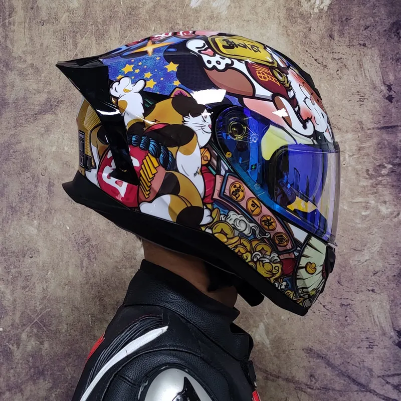 Мотоциклетный шлем для мужчин и женщин летняя модель в горошек защита от