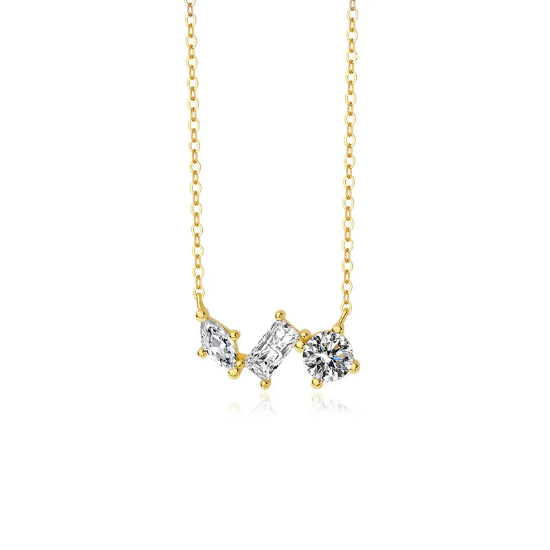

Amaiyllis 925 Sterling Silver Light Luxury Zircon Necklace Pendant Niche Retro Fashion Clavicle Chain Necklace Jewelry