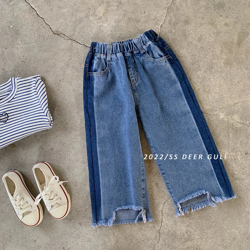 

Джинсы женские прямые с эластичным поясом, свободные Простые Модные Современные удобные простые повседневные штаны до щиколотки для девоч...