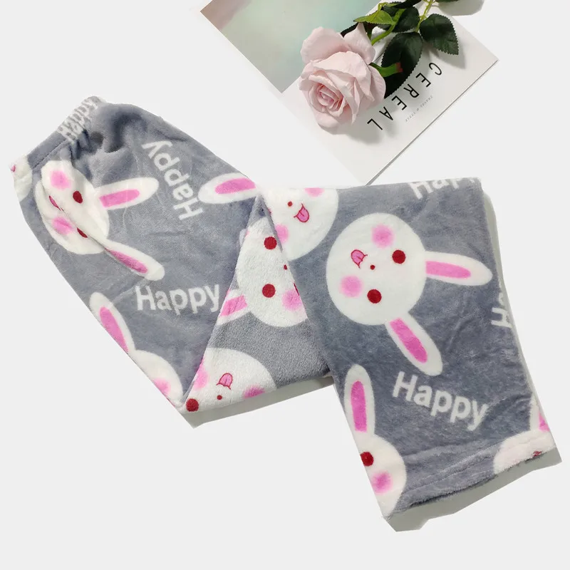 Зимние женские плюшевые Пижама теплые домашние брюки дешевые свободные удобные