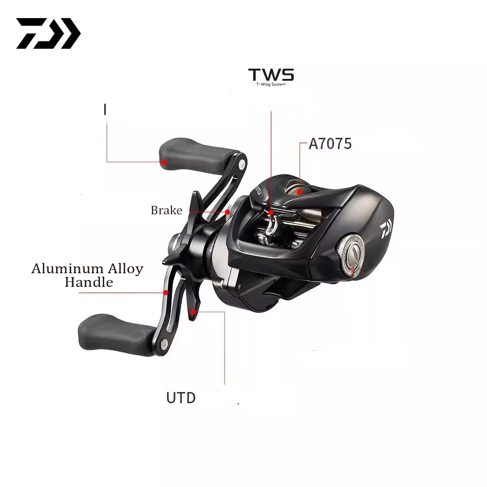 Фото DAIWA 2025 Новая катушка TATULA TW 200, 225 г, максимальное сопротивление, 6 кг, 7 + 1 TWS UTD A7075, катушка MAGFORCE, рыболовная катушка с дальним выстрелом №4