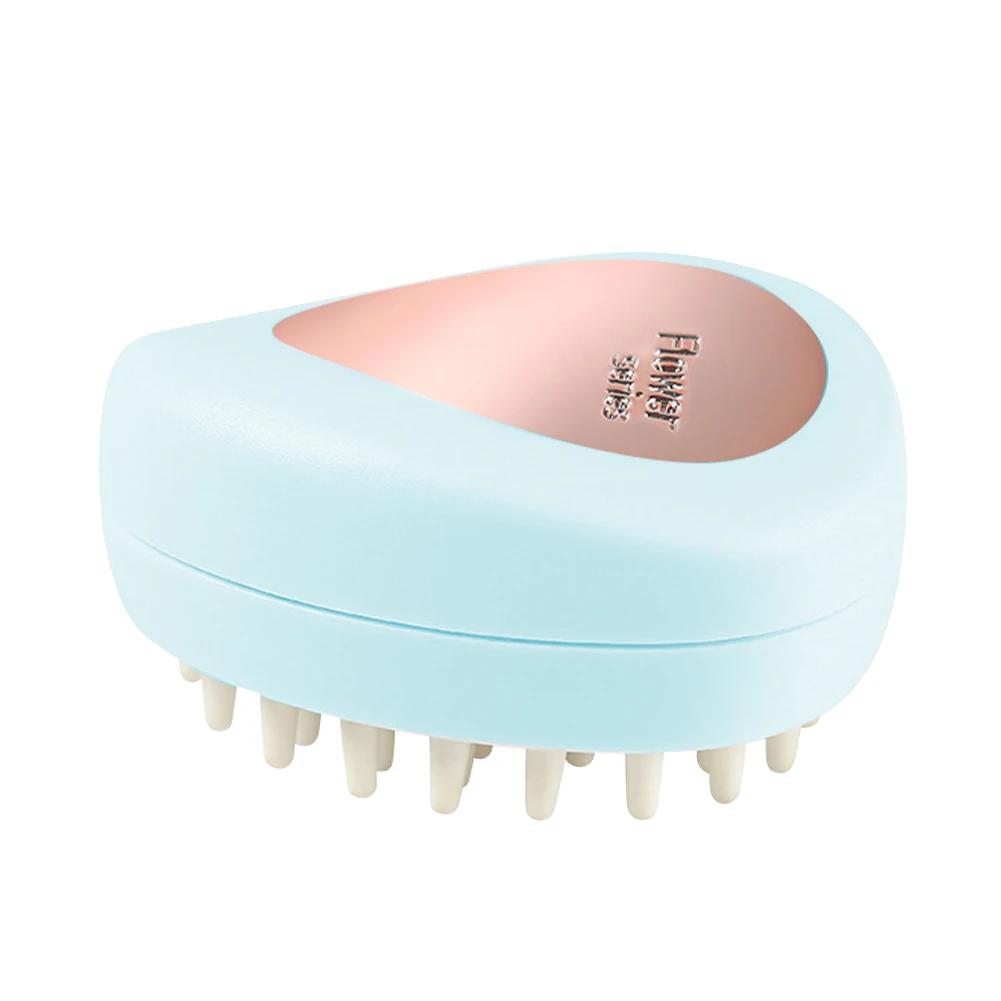 

Spa Anti-itch Portable Cleaning Rebound Wet Dry Soft Petal Shaped Scratcher Head Massage Anti-Dandruff Shampoo Brush Kids Adults