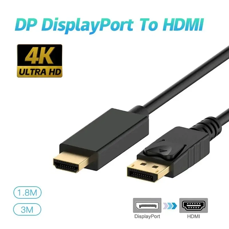 4K DP-HDMI-совместимый адаптер-конвертер Display Port Мужской DP-Женский HD ТВ-кабель-адаптер