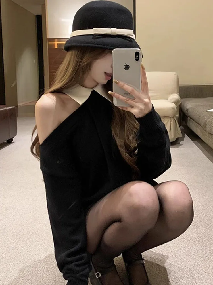 Элегантные пуловеры вязаные свитера для женщин модные топы во французском стиле