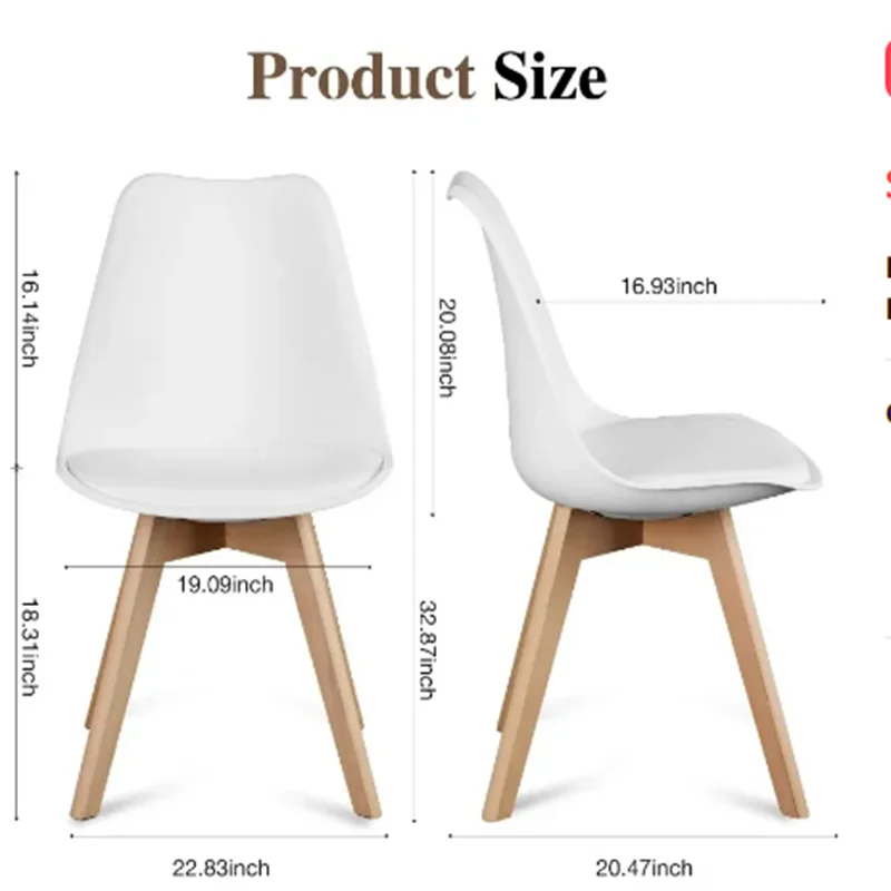 Набор обеденных стульев из 4 современных среднего века уличные стулья для